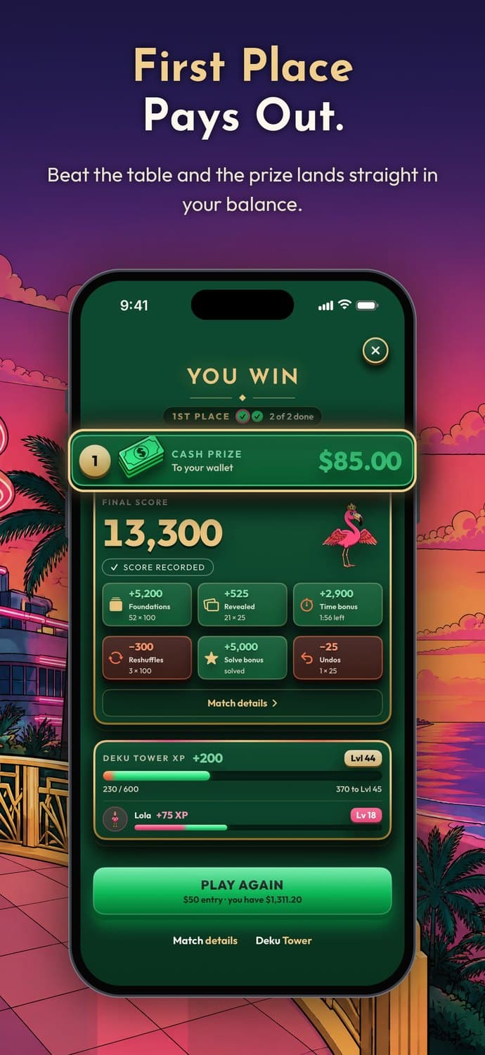 First place pays out
